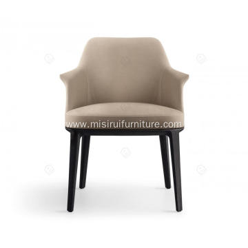 Italian minimalist white leather single Sophie chairs